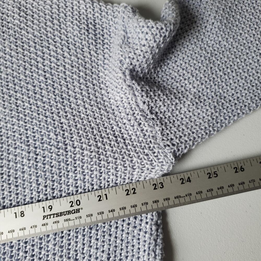 J Crew Sweater Womens Medium blue 100% Linen Crew Neck Knit Pullover Textured - Picture 7 of 10